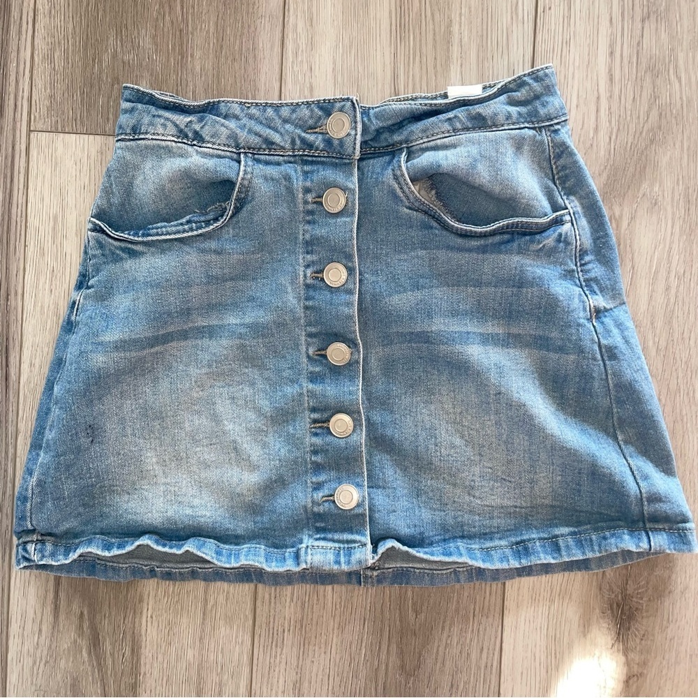 Streetwear Society Button Down Jean Skirt